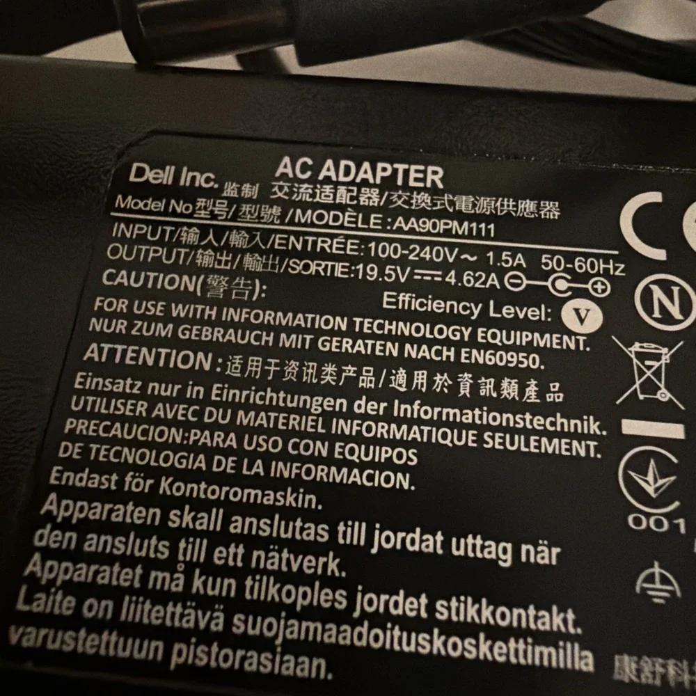 Genuine Dell AA90PM111 90W AC Adapter 19.5V DP/N 0P0PT9 Laptop Charger